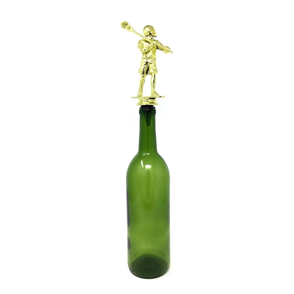 Handmade Bottle Stopper made from Repurposed Lacrosse Trophy